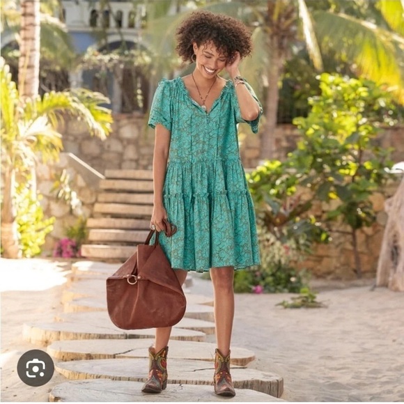 Sundance Jade floral tiered midi dress size medium New - Picture 8 of 8